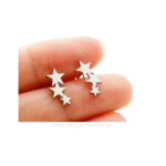 pendientes constelacion acero plateados 2