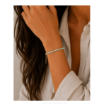 Pulsera de amazonita africana con acero inoxidable dorado