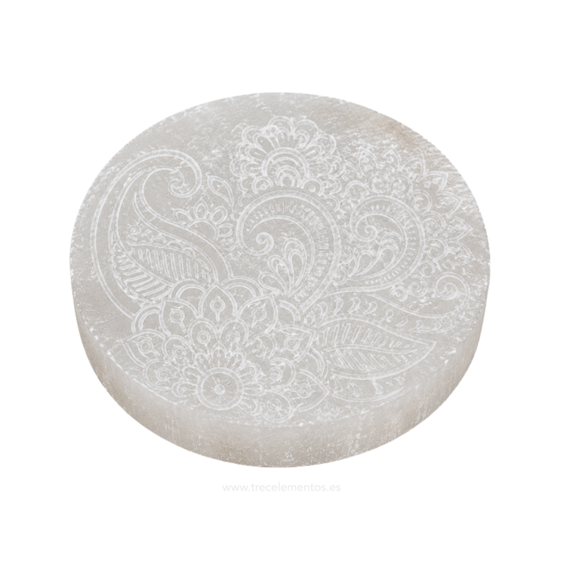 Base Redonda de Selenita Rangoli 10 cm