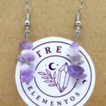 Pendientes de Amatista natural montados en acero inoxidable