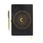 Cuaderno Rueda Astrologica con Boligrafo de Obsidiana