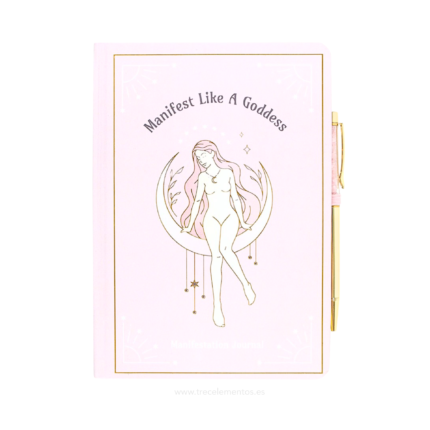 Cuaderno Energia de la Diosa con Boligrafo de Cuarzo Rosa