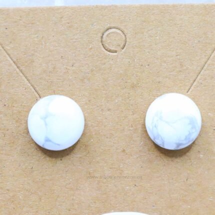 Pendientes Howlita blancos con vetas naturales