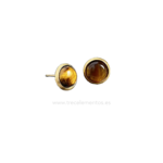 Pendientes de Ojo de Tigre natural en acero inoxidable