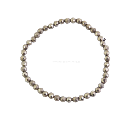 pulsera de pirita facetada 4 mm