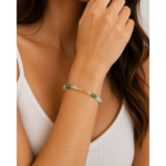 Pulsera de jade aventurina verde y citrino facetado 4 mm