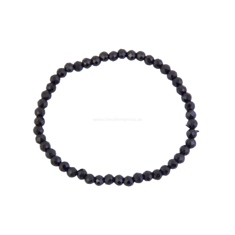 Pulsera de Turmalina Negra Facetada 4 mm
