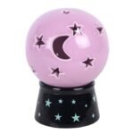 Quemador bola de cristal rosa con luna y estrellas