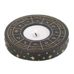 Portavelas rueda astrológica con 12 signos del zodiaco