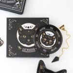 Tablero adivinacion gato negro con pendulo Obsidiana
