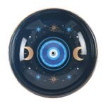 Porta incienso Ojo Turco azul con lunas y estrellas