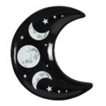 Platito luna creciente Triple Luna de cerámica negra