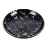 Plato de incienso negro con cristales y pociones