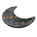 Platito luna para joyas con flores y golondrinas