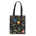 Tote bag mística Midnight Bloom con lunas y golondrinas