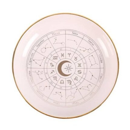 Platito rueda astrológica con signos del zodiaco